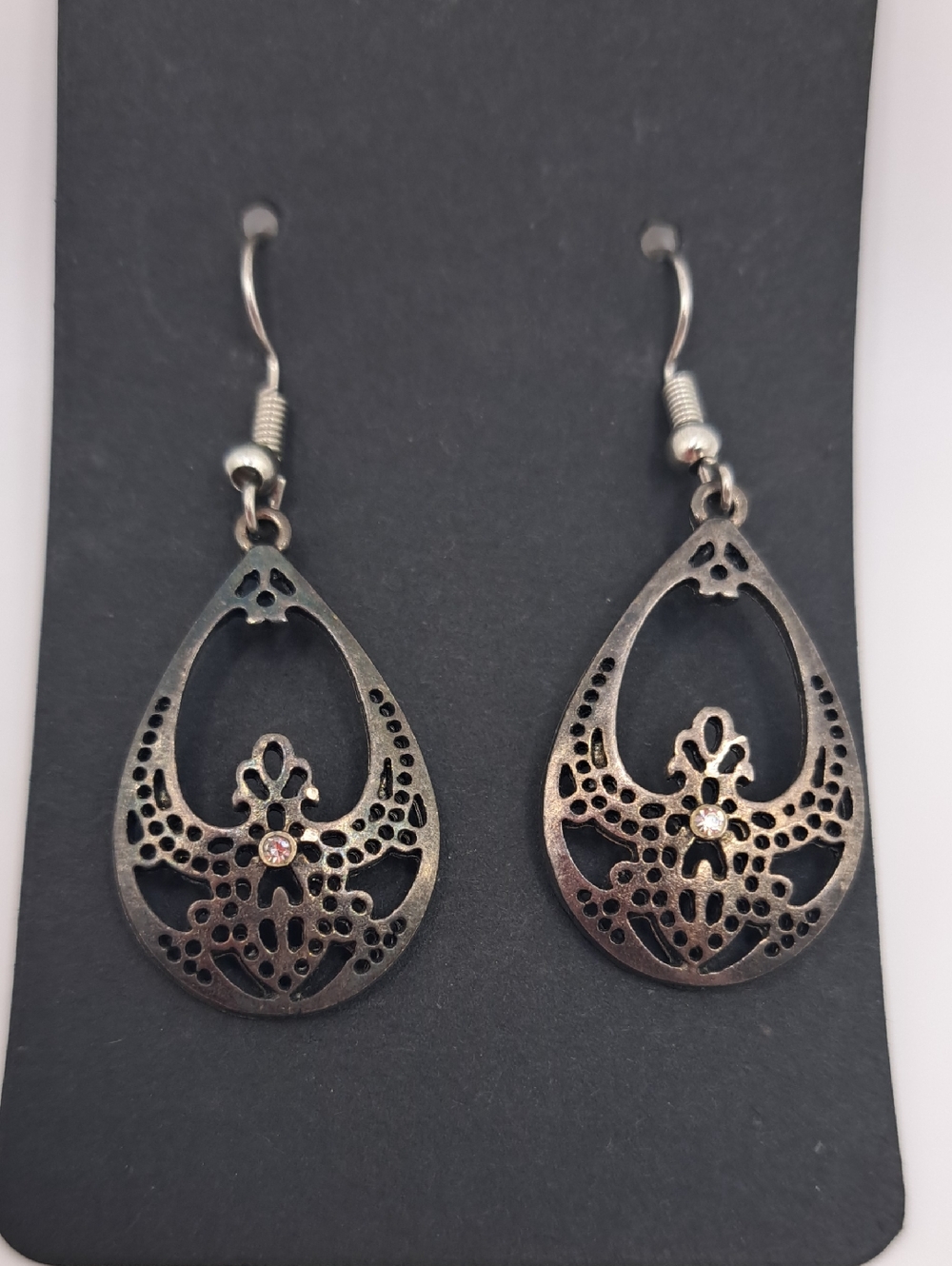 Silvertone Tear Drop Earrings